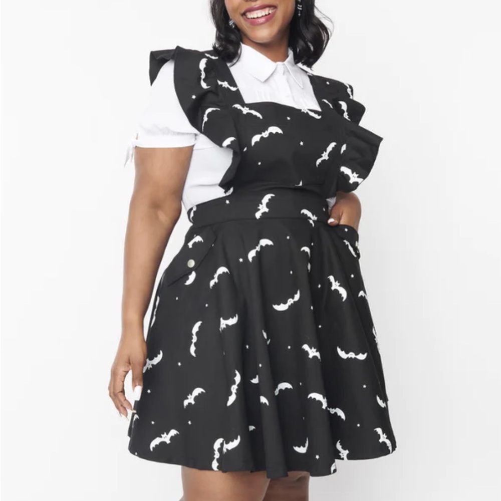 Black Bat Print Dress
